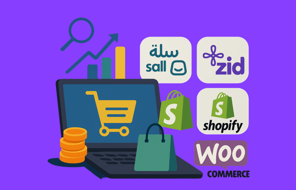 أفضل منصة لإنشاء متجر الكتروني في السعودية دليلك الشامل أفضل منصات التجارة الإلكترونية في السعودية: مقارنة بين Salla، Zid، Shopify وWooCommerce